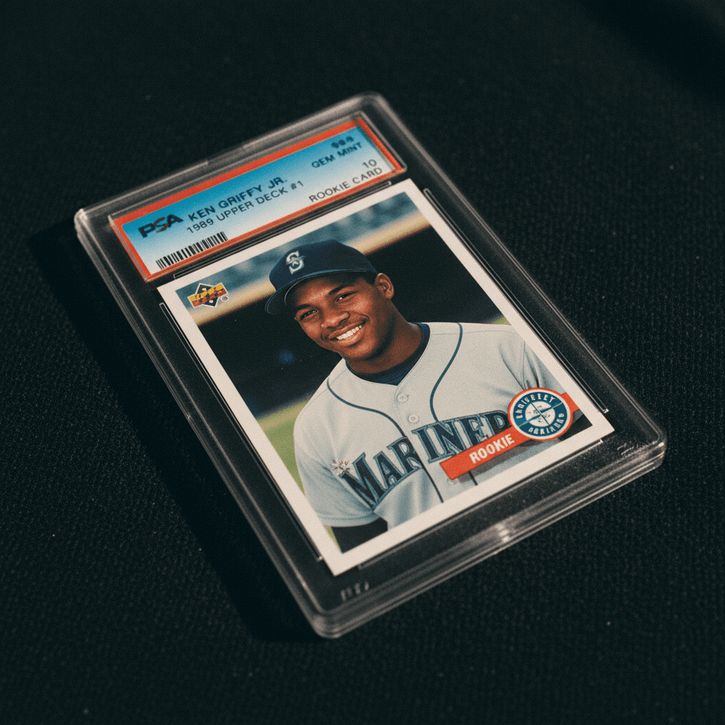 PSA graded rookie baseball card in protective slab